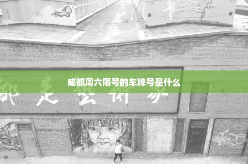 成都周六限号的车牌号是什么