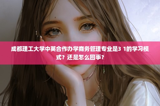成都理工大学中英合作办学商务管理专业是3+1的学习模式？还是怎么回事？