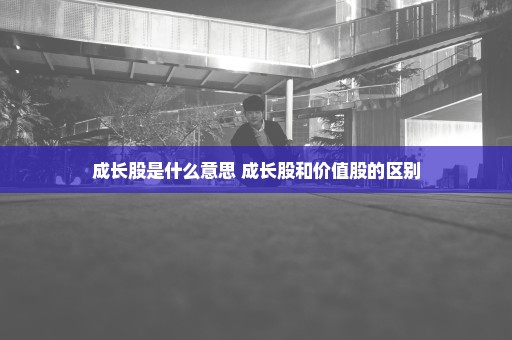 成长股是什么意思 成长股和价值股的区别