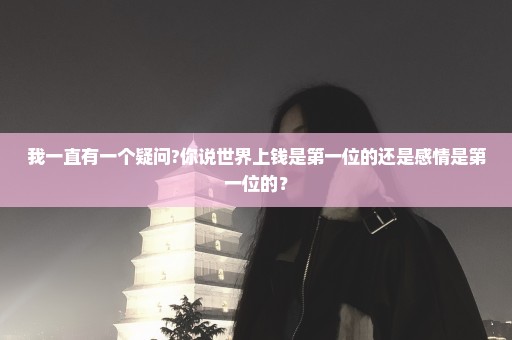 我一直有一个疑问?你说世界上钱是第一位的还是感情是第一位的？