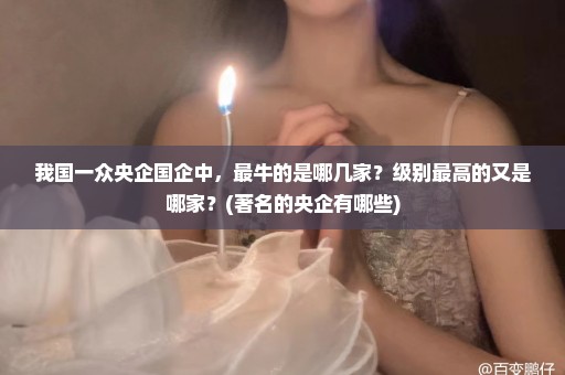 我国一众央企国企中，最牛的是哪几家？级别最高的又是哪家？(著名的央企有哪些)