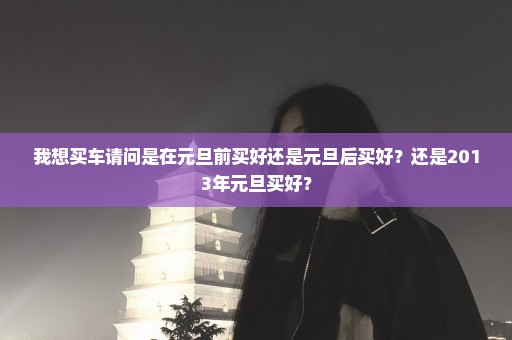 我想买车请问是在元旦前买好还是元旦后买好？还是2013年元旦买好？