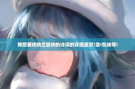 我想要找纳兰容纳的诗词的详细鉴赏!急!在线等!