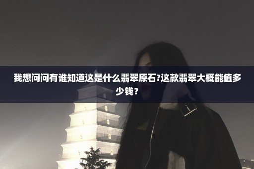 我想问问有谁知道这是什么翡翠原石?这款翡翠大概能值多少钱？