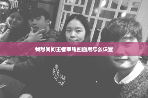 我想问问王者荣耀画面黑怎么设置