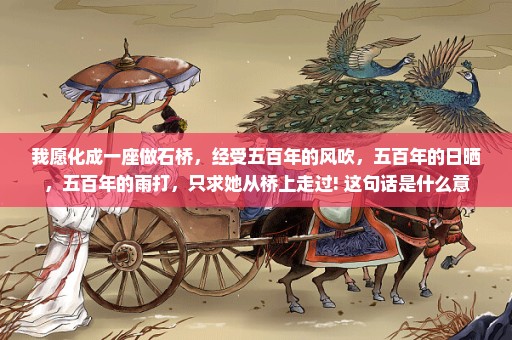 我愿化成一座做石桥，经受五百年的风吹，五百年的日晒，五百年的雨打，只求她从桥上走过! 这句话是什么意