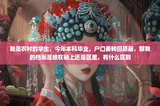 我是农村的学生，今年本科毕业，户口要转回原籍，那我的档案是放在镇上还是区里，有什么区别