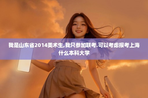 我是山东省2014美术生,我只参加联考.可以考虑报考上海什么本科大学