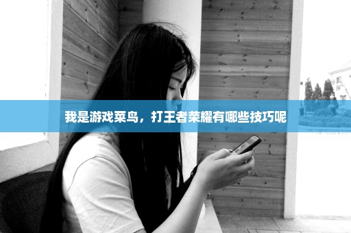 我是游戏菜鸟，打王者荣耀有哪些技巧呢