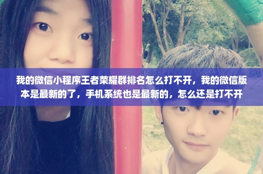 我的微信小程序王者荣耀群排名怎么打不开，我的微信版本是最新的了，手机系统也是最新的，怎么还是打不开