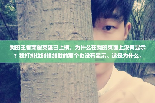我的王者荣耀英雄已上榜，为什么在我的页面上没有显示？我打排位时候加载的那个也没有显示。这是为什么。