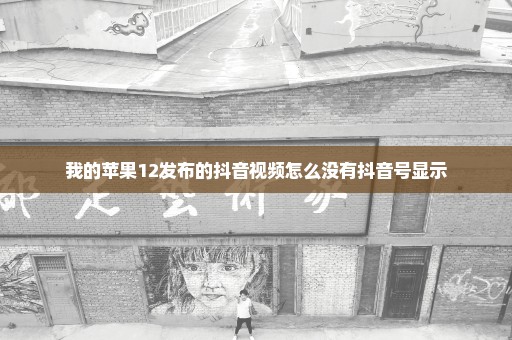 我的苹果12发布的抖音视频怎么没有抖音号显示