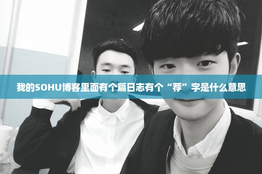 我的SOHU博客里面有个篇日志有个“荐”字是什么意思