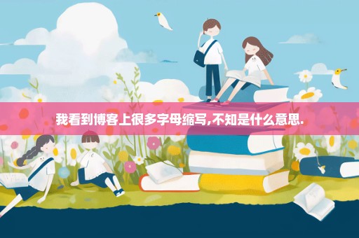 我看到博客上很多字母缩写,不知是什么意思.