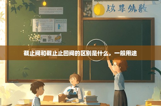 截止阀和截止止回阀的区别是什么，一般用途