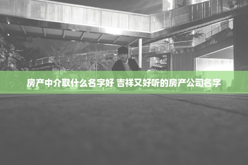 房产中介取什么名字好 吉祥又好听的房产公司名字