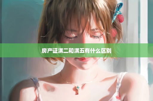 房产证满二和满五有什么区别