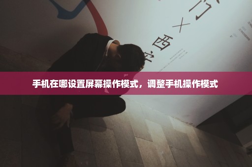手机在哪设置屏幕操作模式，调整手机操作模式 