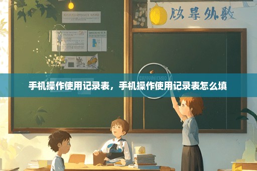 手机操作使用记录表，手机操作使用记录表怎么填 