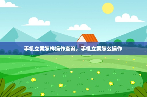 手机立案怎样操作查询，手机立案怎么操作 