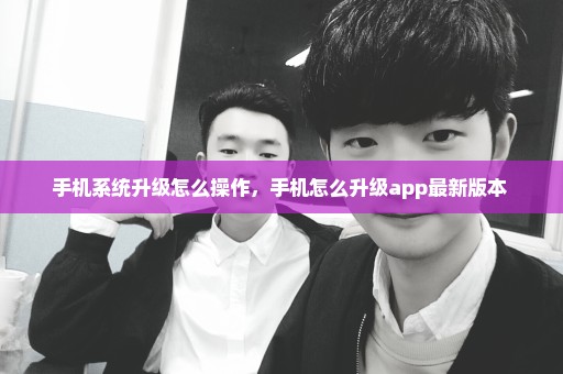 手机系统升级怎么操作，手机怎么升级app最新版本 
