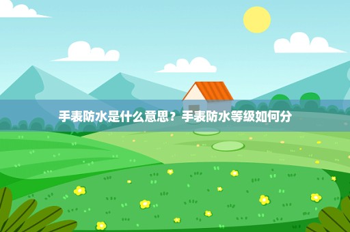 手表防水是什么意思？手表防水等级如何分
