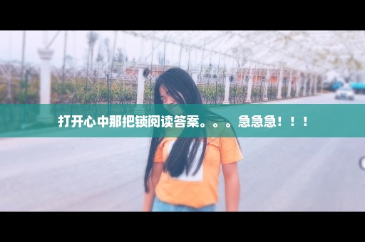 打开心中那把锁阅读答案。。。急急急！！！