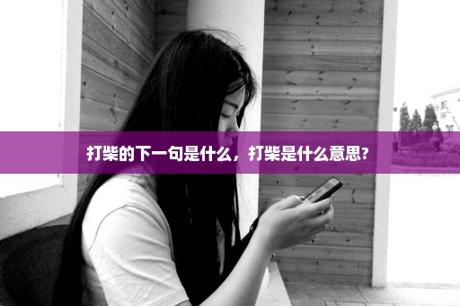 打柴的下一句是什么，打柴是什么意思? 