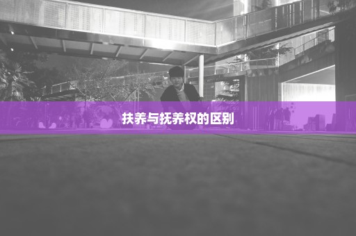 扶养与抚养权的区别