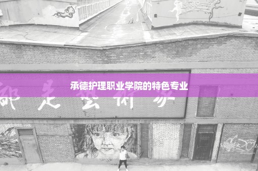 承德护理职业学院的特色专业