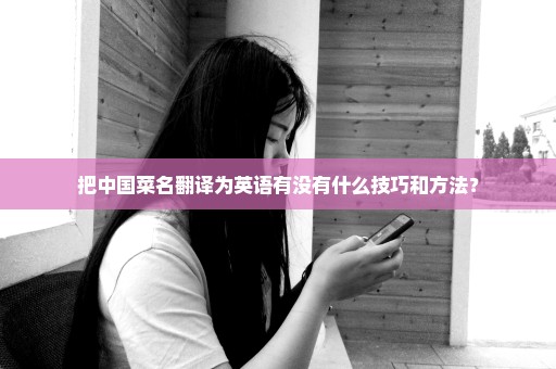 把中国菜名翻译为英语有没有什么技巧和方法？