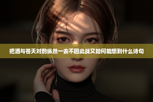把酒与苍天对酌纵然一去不回此战又如何能想到什么诗句