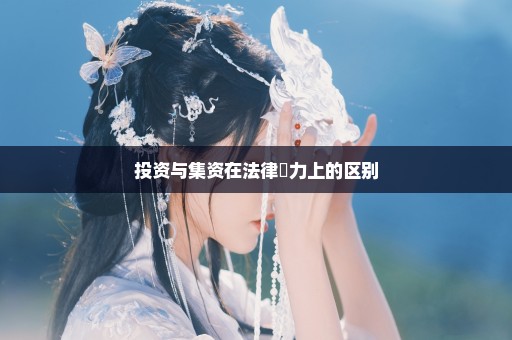 投资与集资在法律効力上的区别