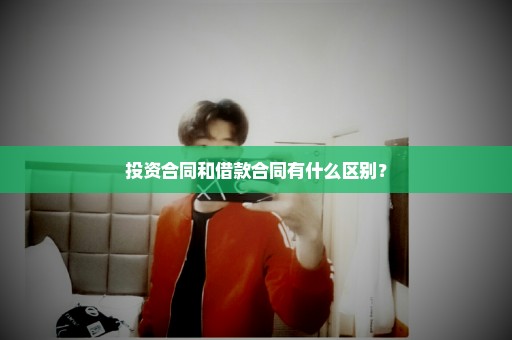 投资合同和借款合同有什么区别？