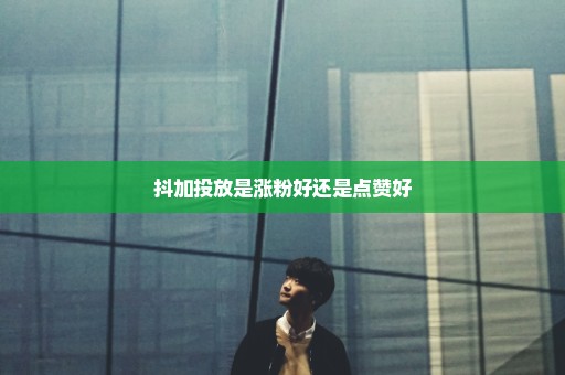 抖加投放是涨粉好还是点赞好