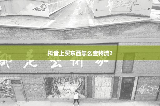 抖音上买东西怎么查物流？