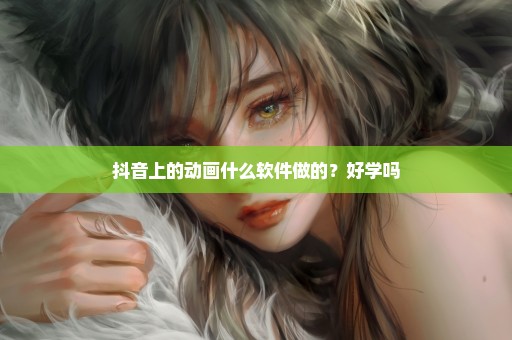 抖音上的动画什么软件做的？好学吗