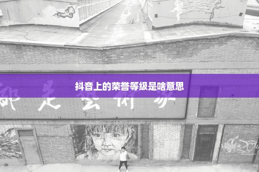 抖音上的荣誉等级是啥意思