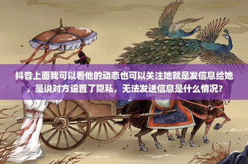 抖音上面我可以看他的动态也可以关注她就是发信息给她，是说对方设置了隐私，无法发送信息是什么情况？