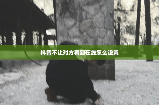 抖音不让对方看到在线怎么设置