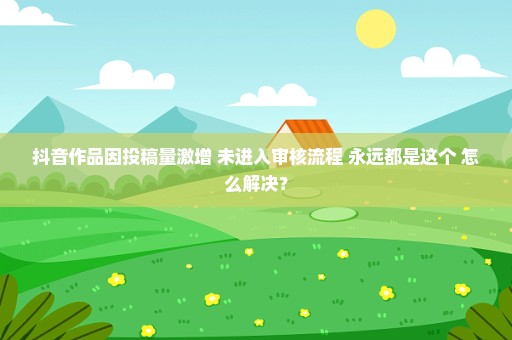 抖音作品因投稿量激增 未进入审核流程 永远都是这个 怎么解决？