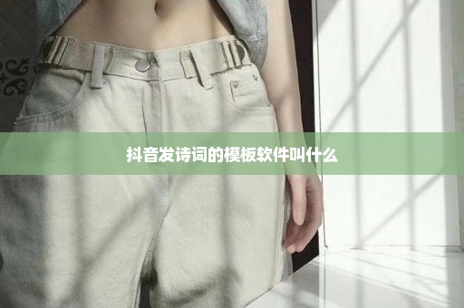 抖音发诗词的模板软件叫什么