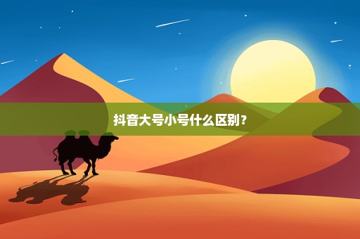 抖音大号小号什么区别？