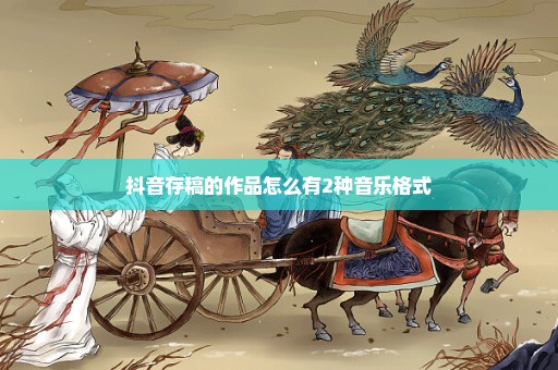 抖音存稿的作品怎么有2种音乐格式