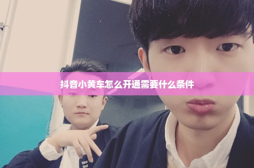 抖音小黄车怎么开通需要什么条件