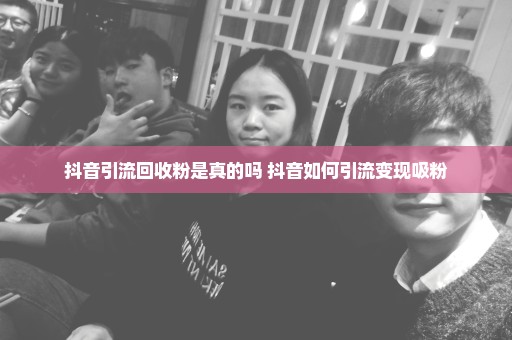抖音引流回收粉是真的吗 抖音如何引流变现吸粉