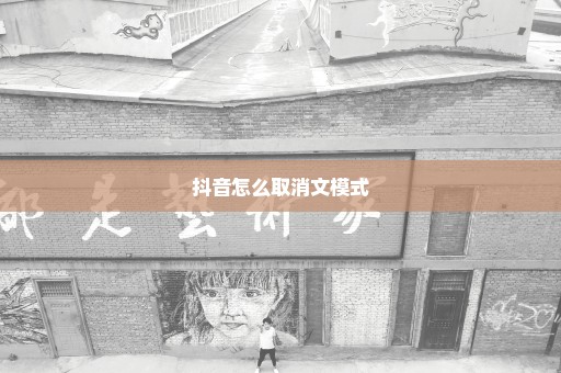 抖音怎么取消文模式
