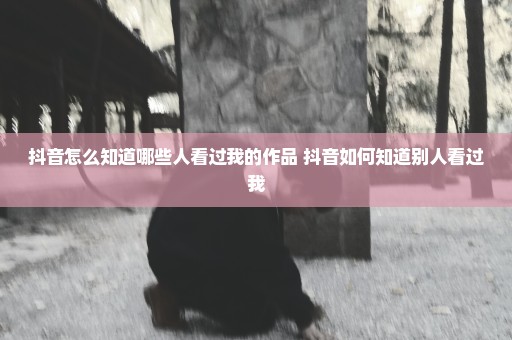 抖音怎么知道哪些人看过我的作品 抖音如何知道别人看过我
