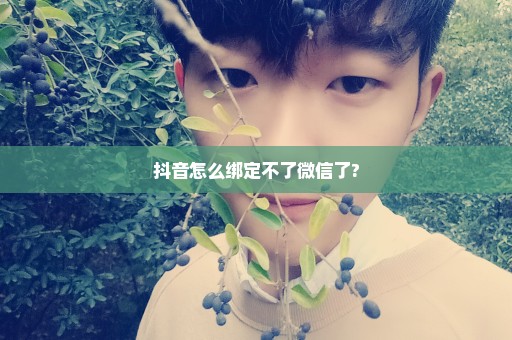 抖音怎么绑定不了微信了?