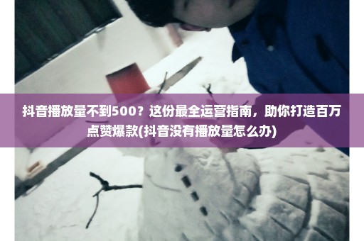 抖音播放量不到500？这份最全运营指南，助你打造百万点赞爆款(抖音没有播放量怎么办)